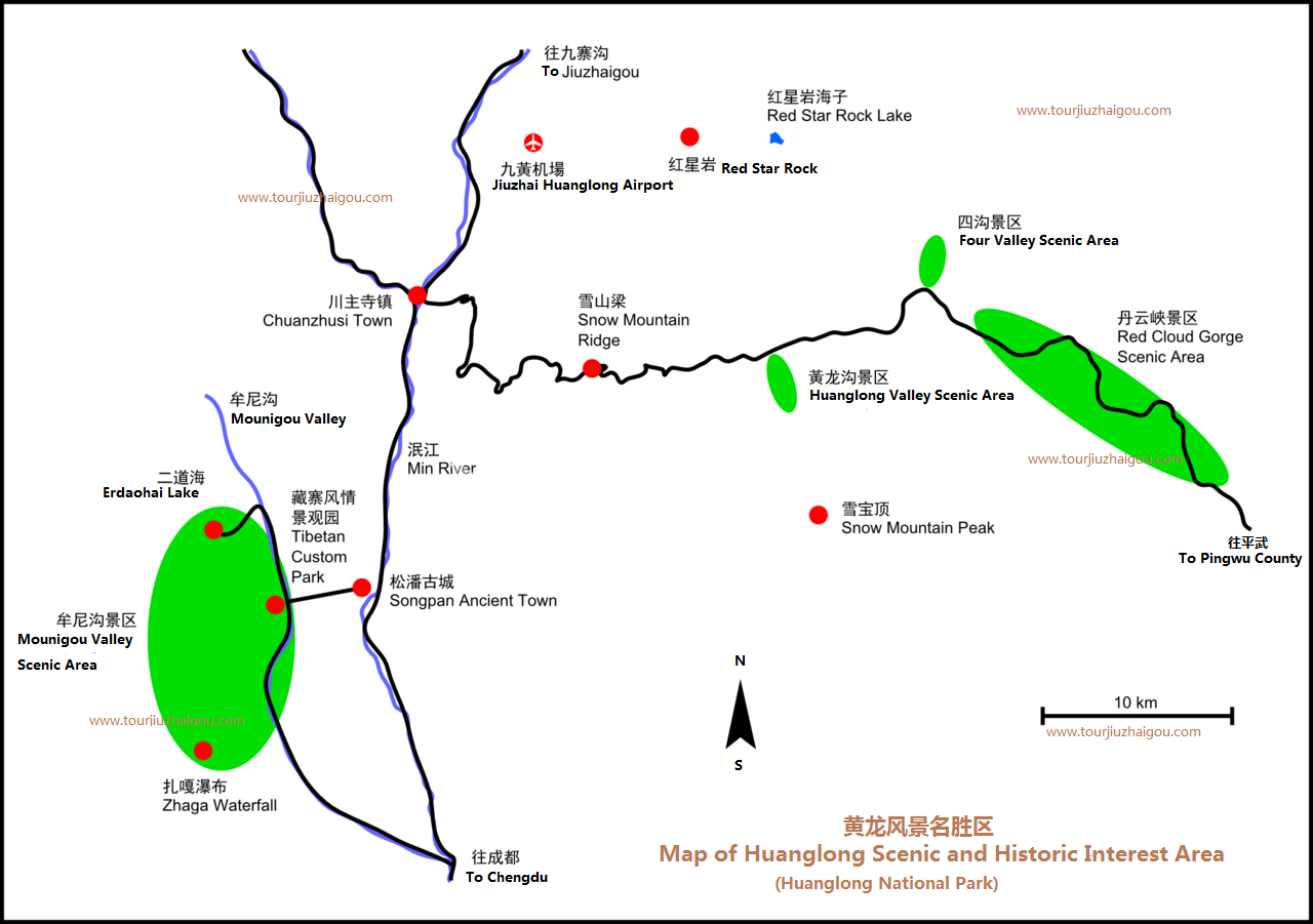 Huanglong National Park Map